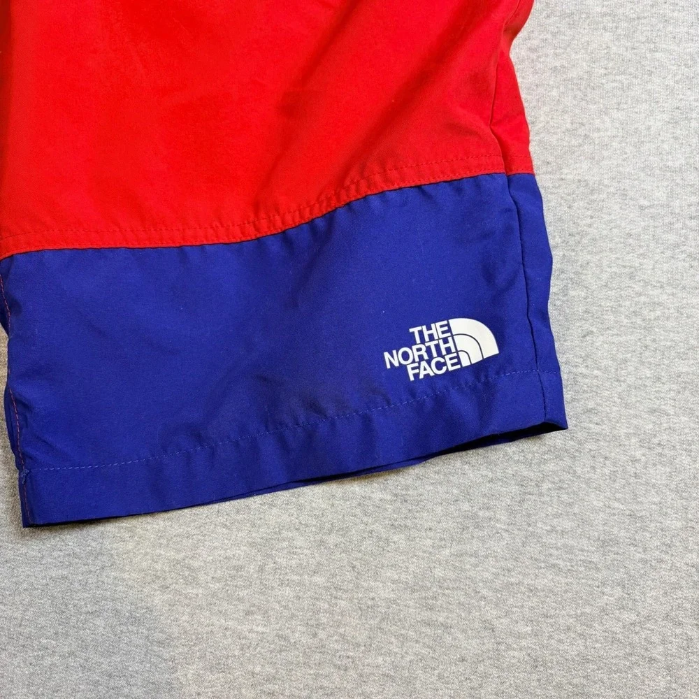 The North Face Shorts Boys XL 18/20 Red Blue Colorblock Mesh Lined Logo